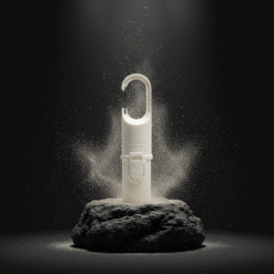 Bunker Nomad Face White Snow – protector solar extremo SPF50+ sobre roca negra, diseñado para condiciones frías.