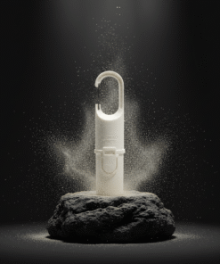 Bunker Nomad Face White Snow – protector solar extremo SPF50+ sobre roca negra, diseñado para condiciones frías.