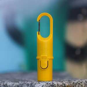 mejor-proteccion-solar-facial Un abridor de botellas Yellow Sunrise sentado encima de una roca cerca de un búnker.