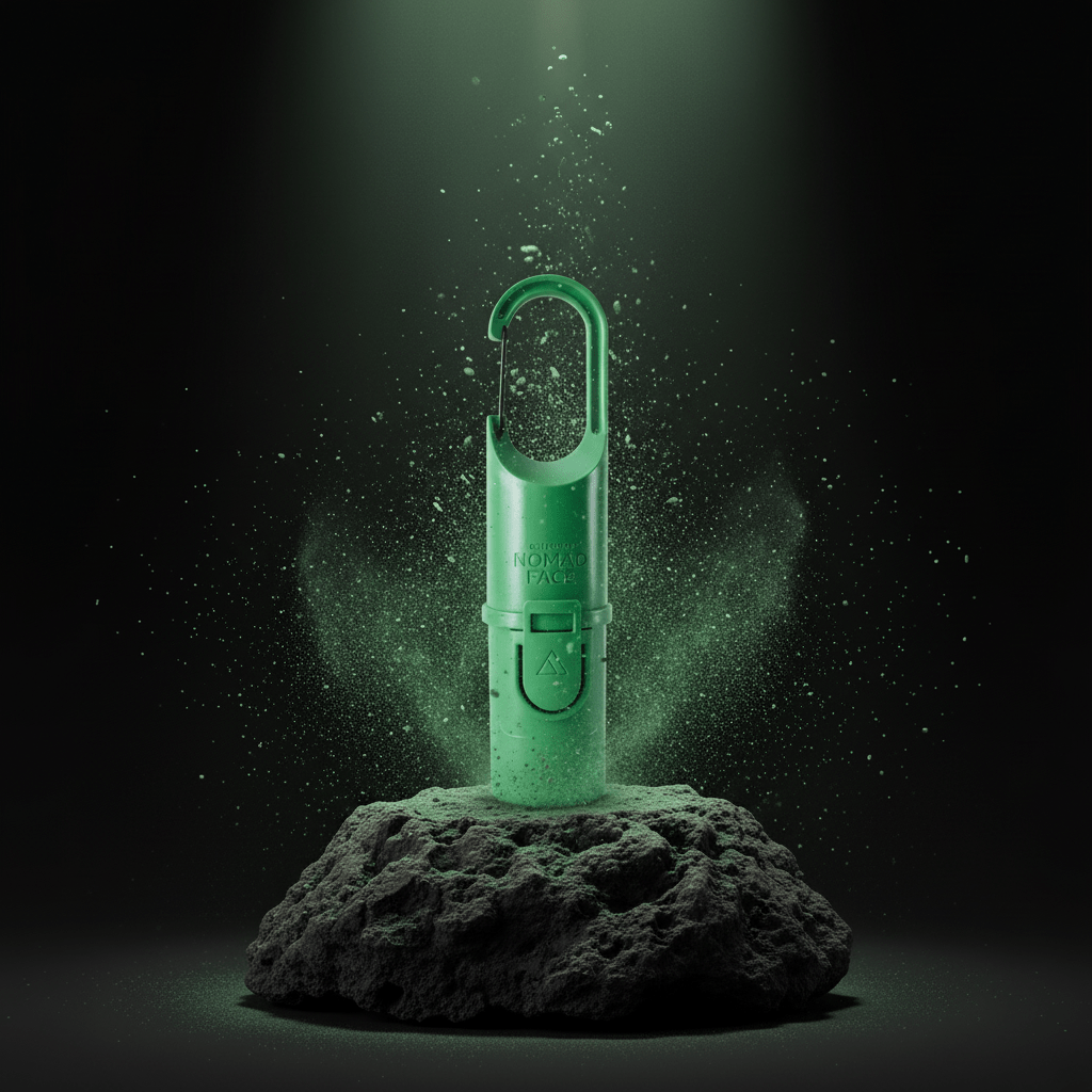 "Bunker Nomad Face Green Forest – protector solar extremo SPF50+ reutilizable para deportes outdoor, resistente a frío, sol y viento."