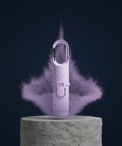 "Nomad Face Bunker Purple Amethyst – envase técnico resistente con clip mosquetón, ideal para condiciones extremas."